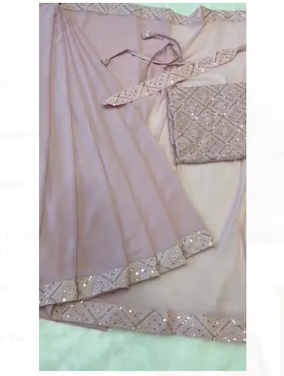 1 Minute Ready to Wear Lavender Sari UK Next Day