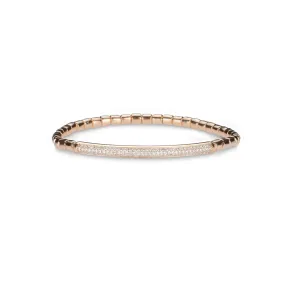 14K & 18K Gold and Three Row Micro-Pave Bar ID Stretch Bracelet