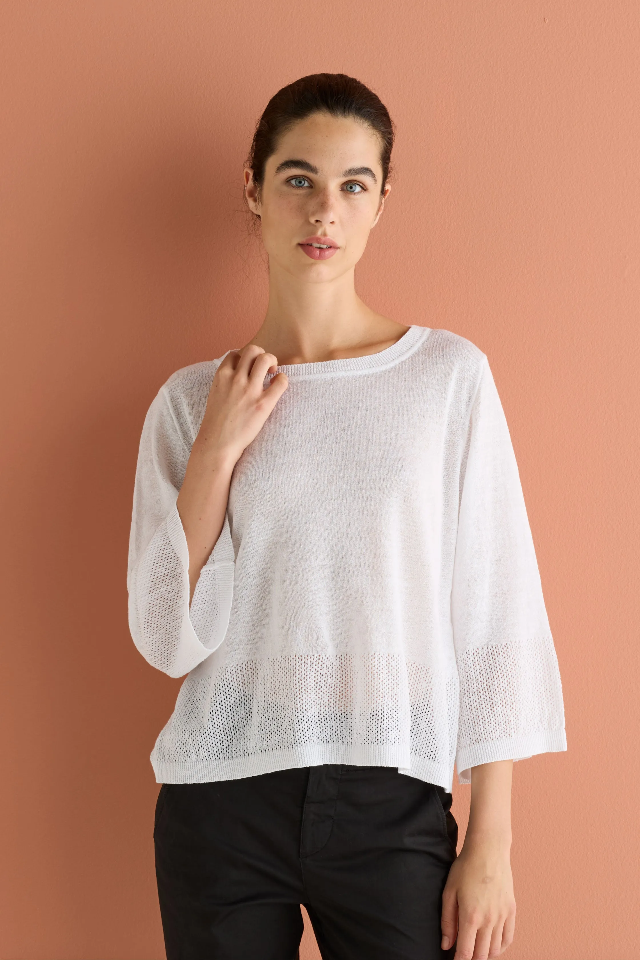 3/4 Sleeves Linen T-Shirt M540 9500