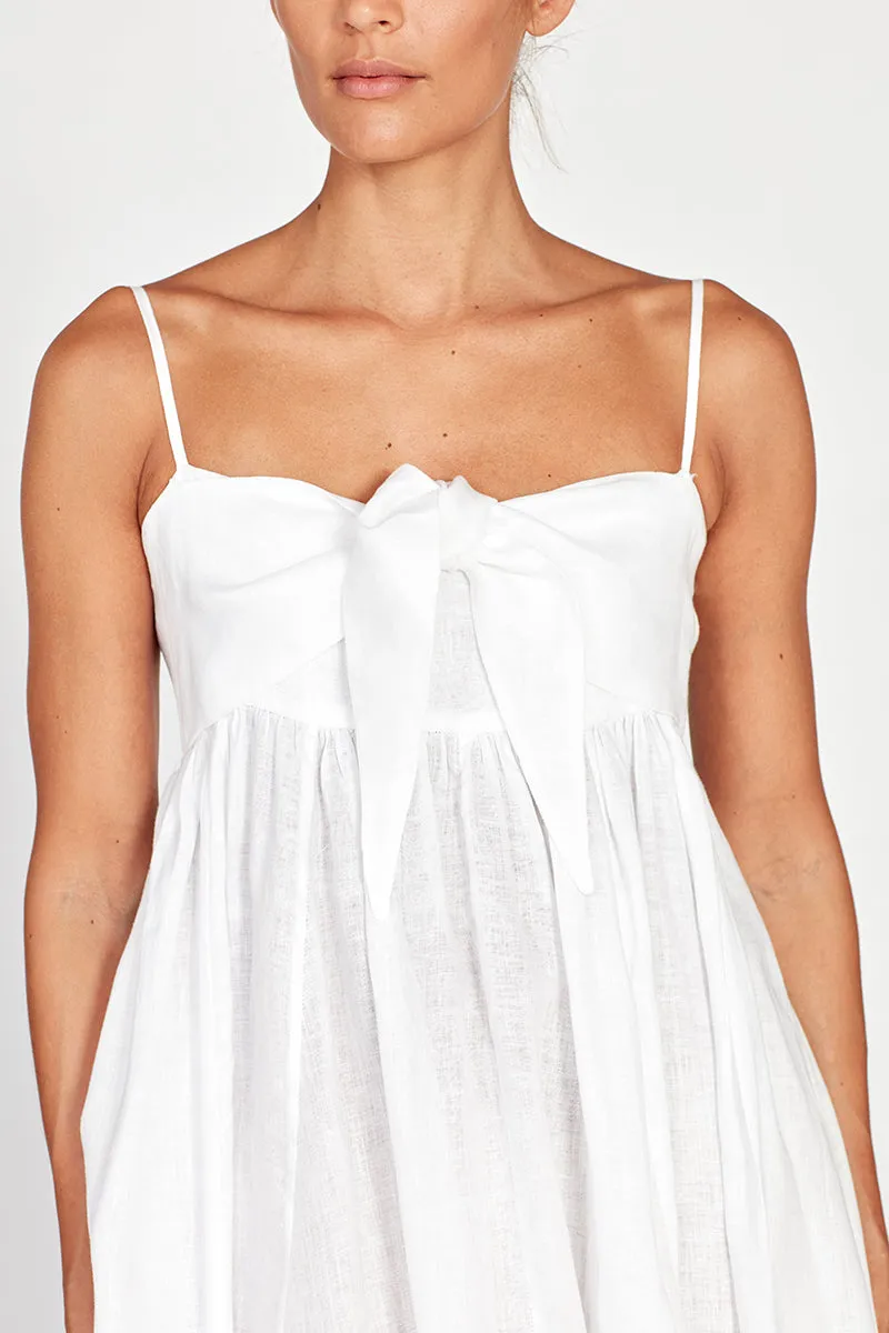 Acacia White Linen Maxi Sundress