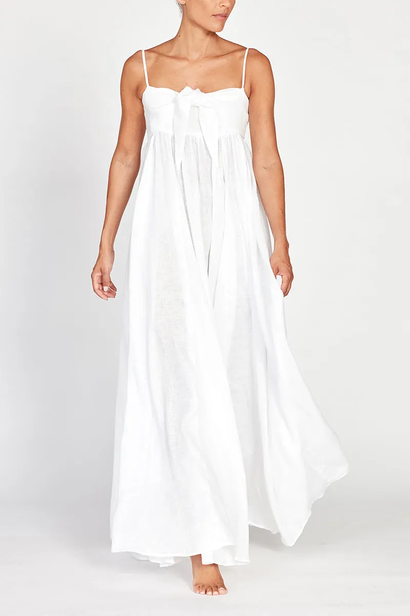 Acacia White Linen Maxi Sundress