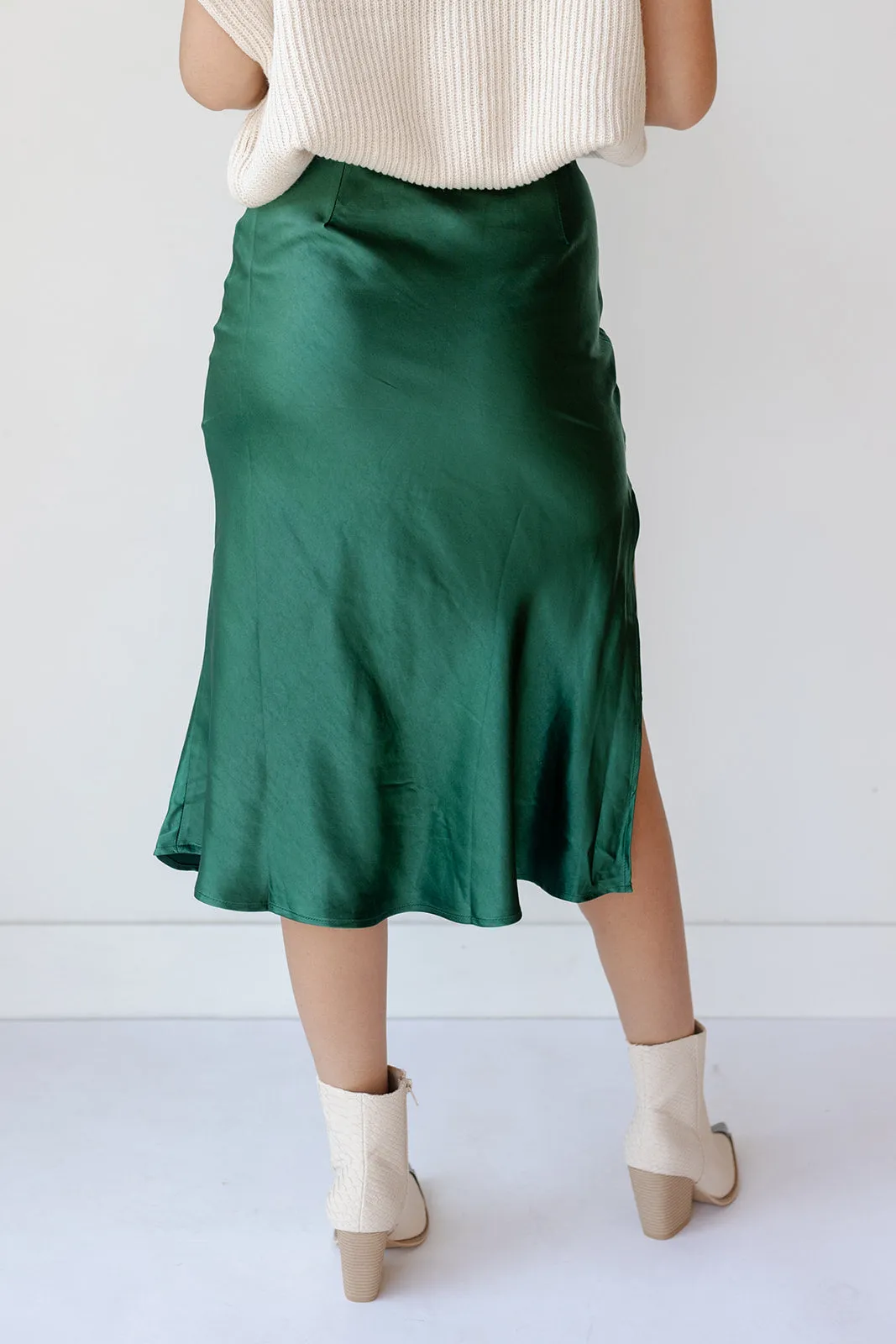 alexia silk satin skirt