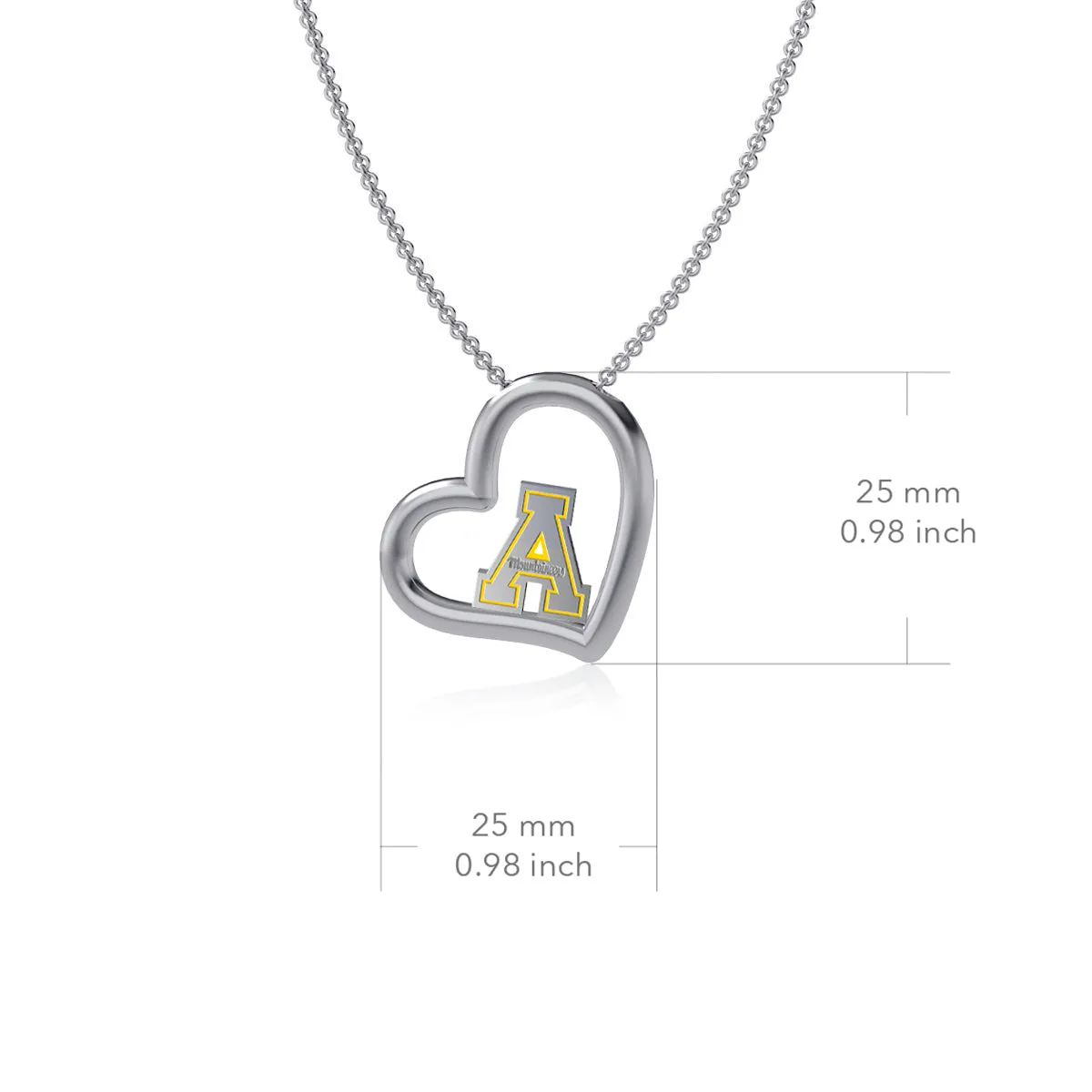 Appalachian State Mountaineers Heart Pendant Necklace - Enamel