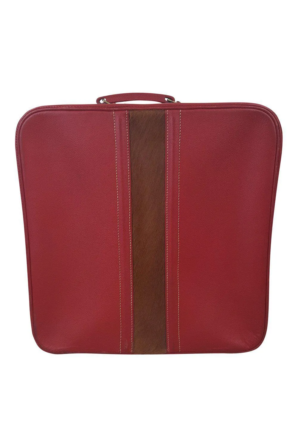 ASPREY Vintage Red Leather & Pony Hair Beauty Trunk (M)