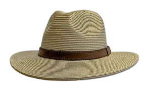 Avenel Paperbraid Tan Fedora with Leather band