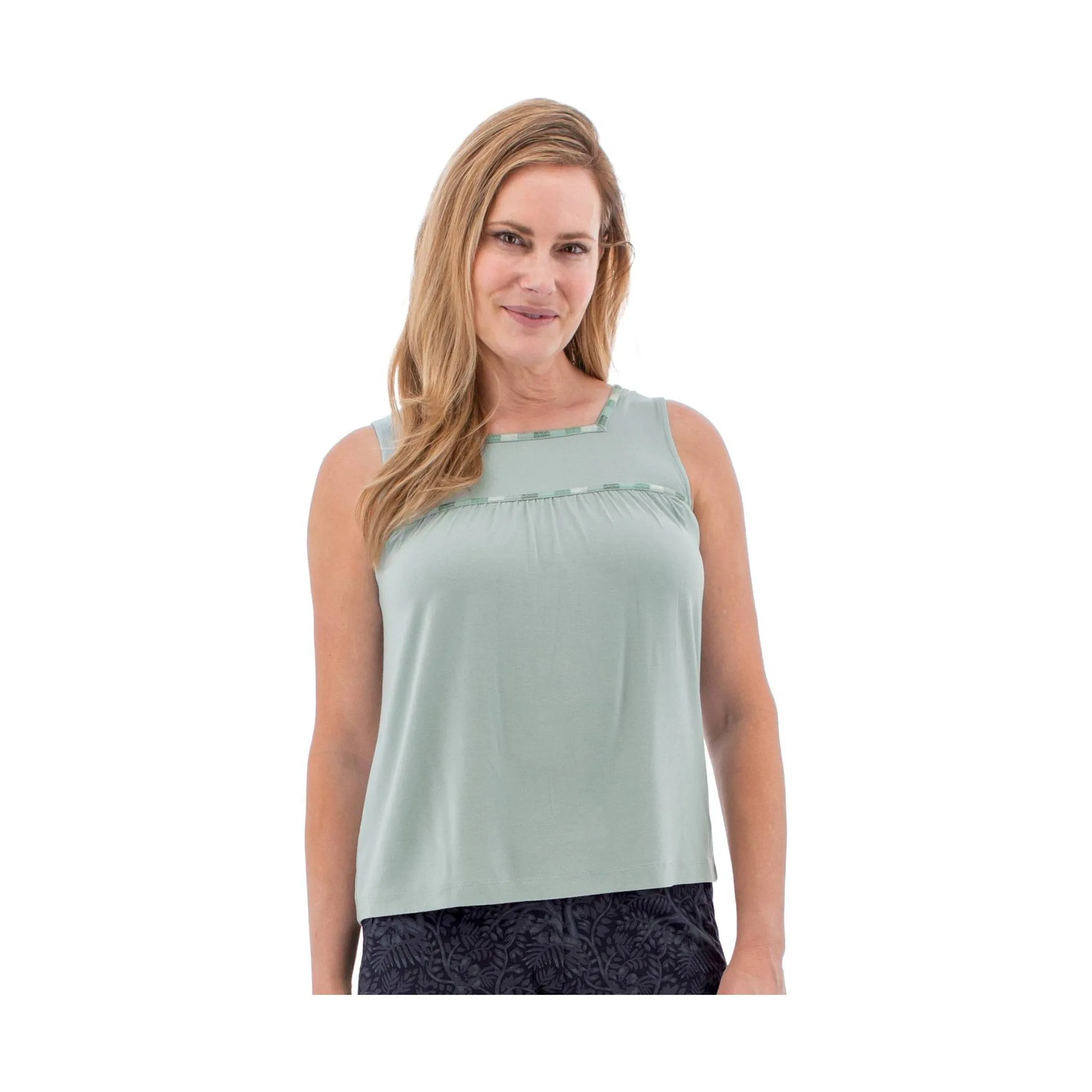 Aventura Women's Capella Tank Top - Grey Mist/Green