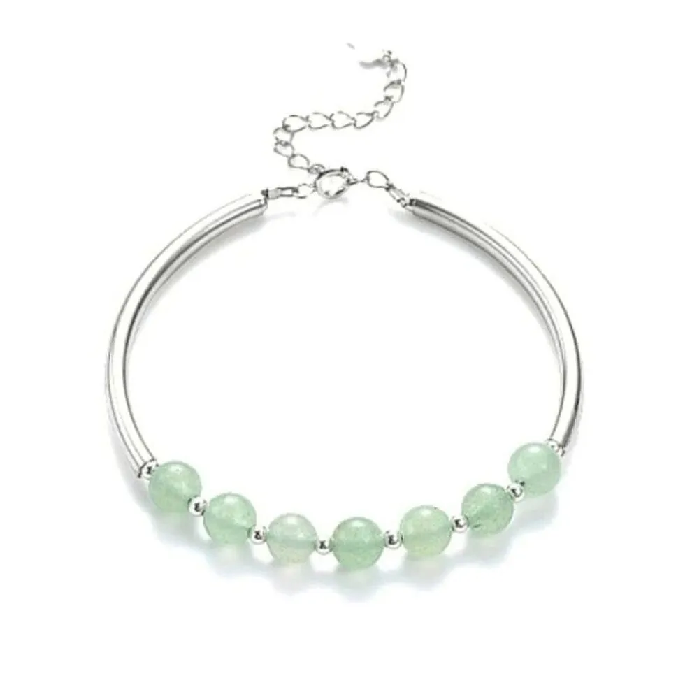 Aventurine Silver Bracelet