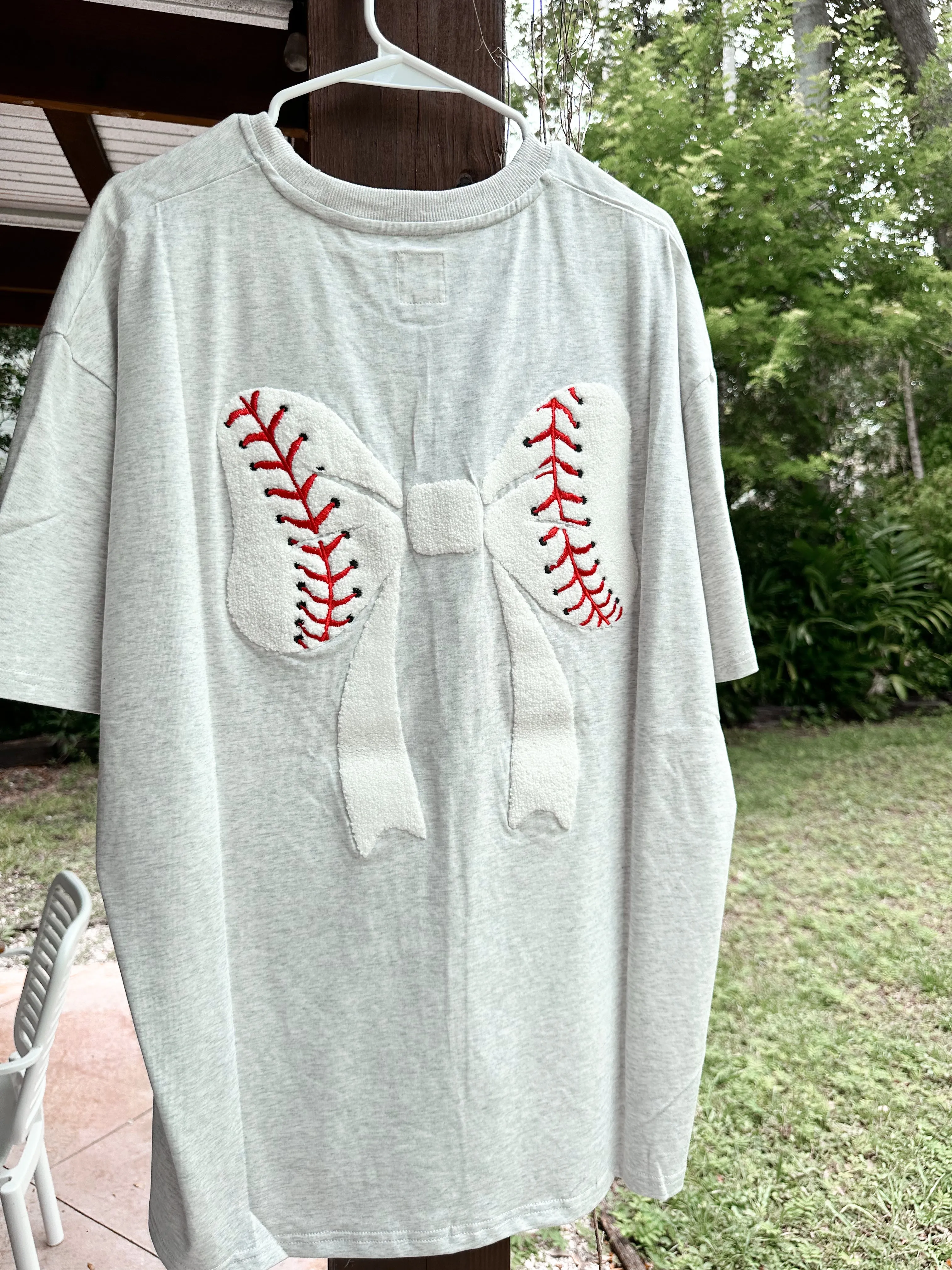 Baseball Bows Embroider Tee