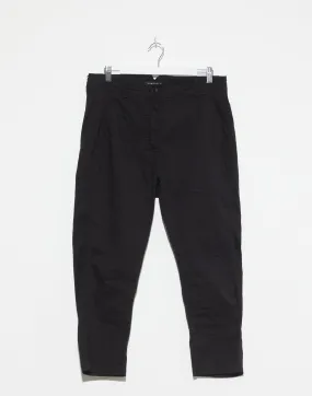 Black Linen & Cotton Blend Pants