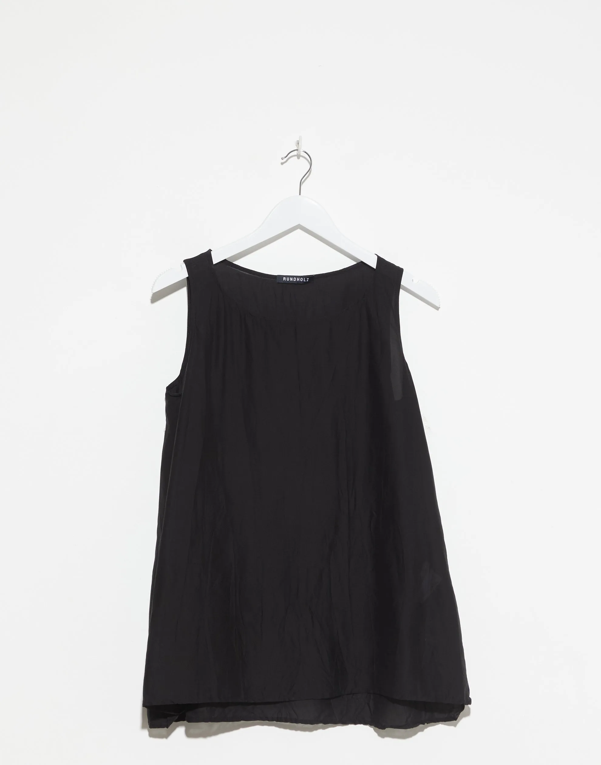 Black Viscose & Silk Sleeveless Top