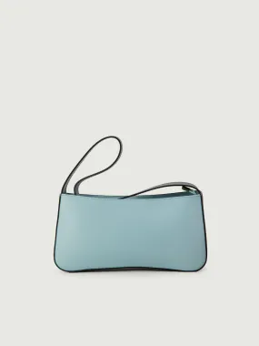 BORSA A SPALLA SEVENTY IN PELLE BICOLORE AZZURRO E BLU