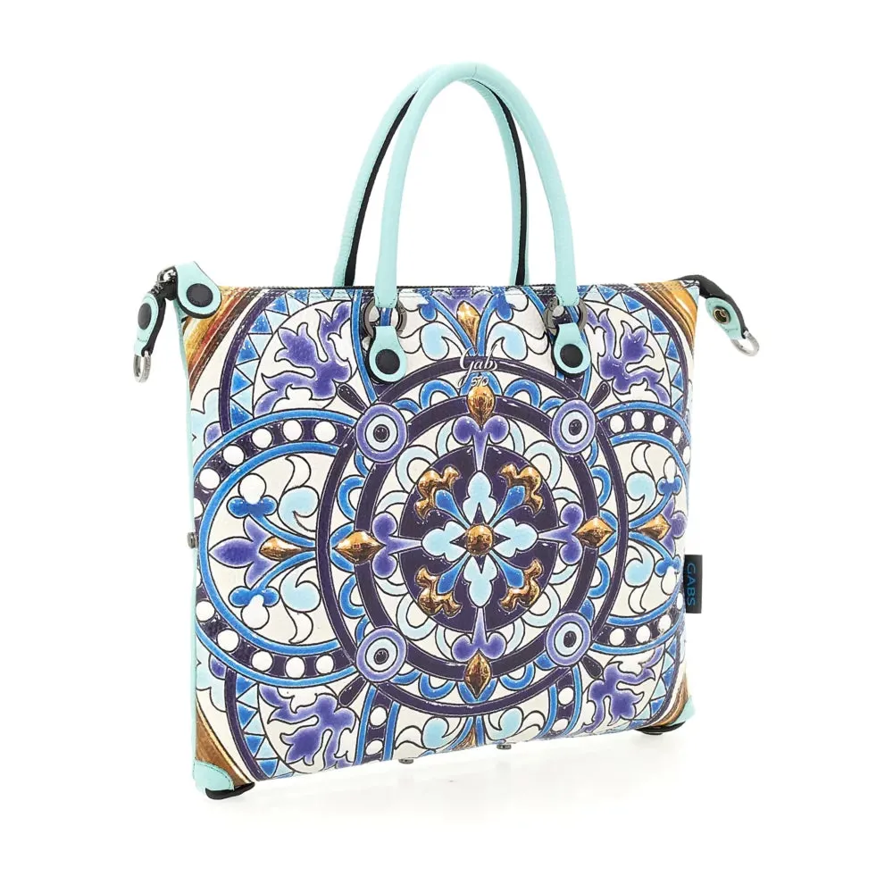 Borsa Donna a Mano con Tracolla GABS G3 PLUS Trip in Pelle Martellata stampa Mandala Large