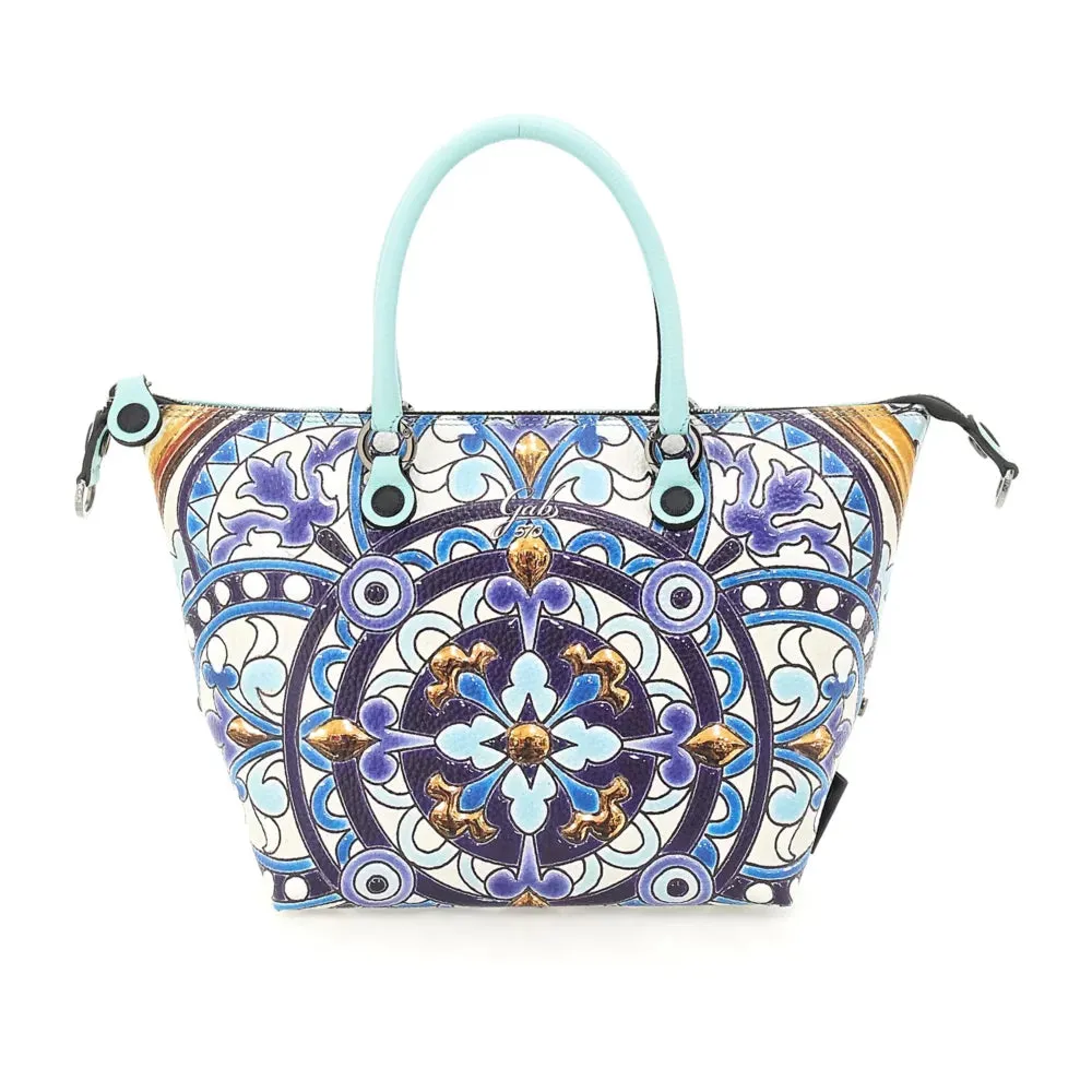 Borsa Donna a Mano con Tracolla GABS G3 PLUS Trip in Pelle Martellata stampa Mandala Large