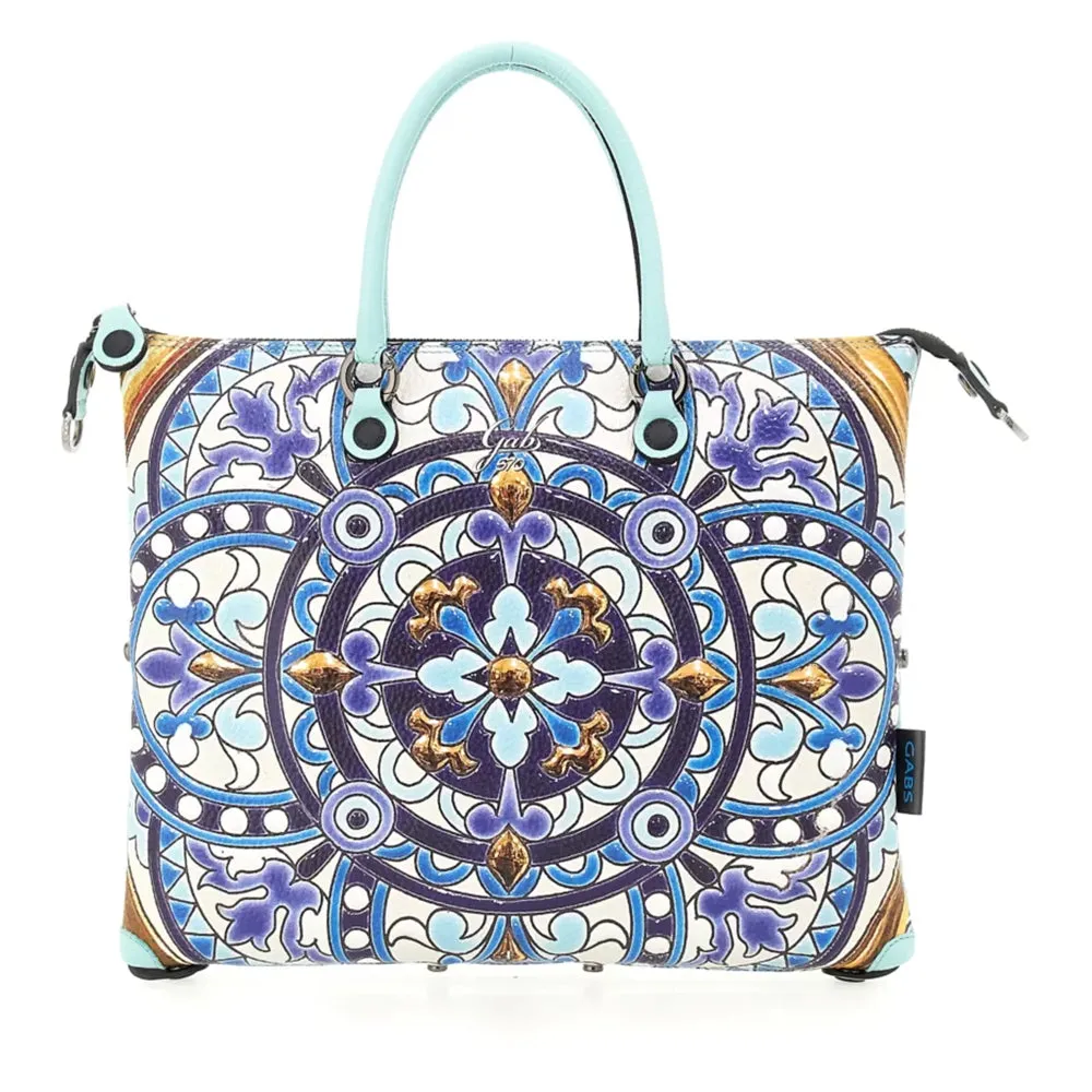 Borsa Donna a Mano con Tracolla GABS G3 PLUS Trip in Pelle Martellata stampa Mandala Large