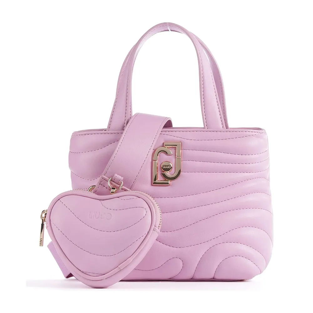 Borsa Donna a Mano LIU JO Better Trapuntata Rosa Lavanda con Charm