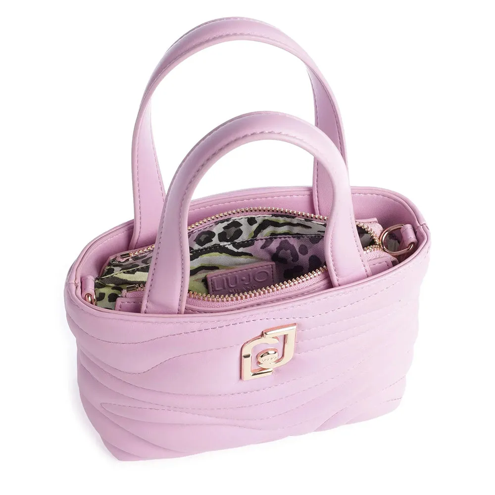 Borsa Donna a Mano LIU JO Better Trapuntata Rosa Lavanda con Charm