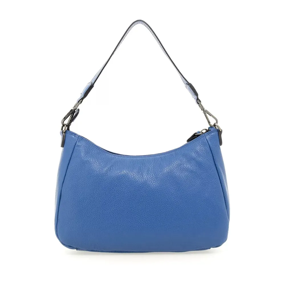 Borsa Donna a Spalla GABS Isabel in Pelle Martellata Blu Laguna Large