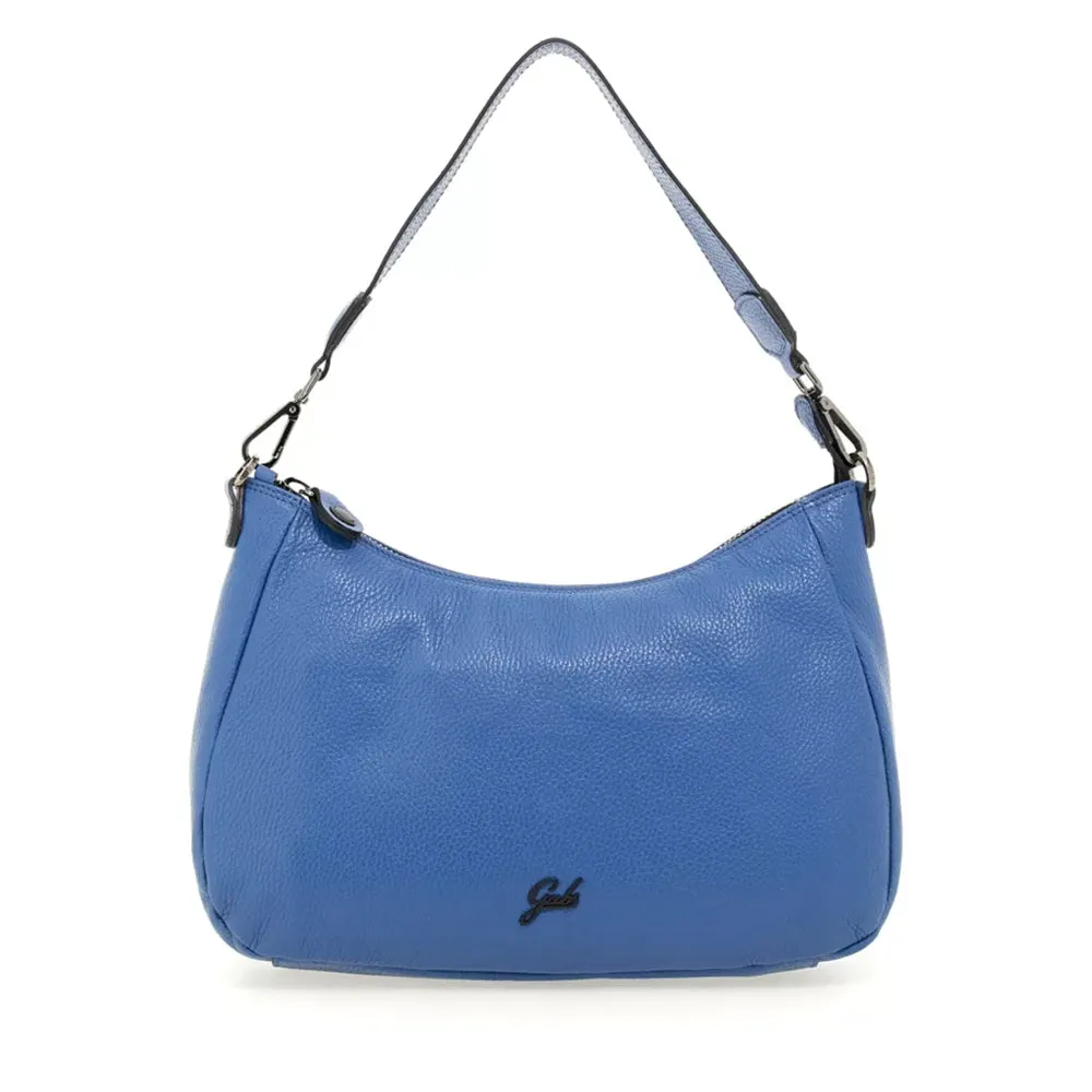 Borsa Donna a Spalla GABS Isabel in Pelle Martellata Blu Laguna Large