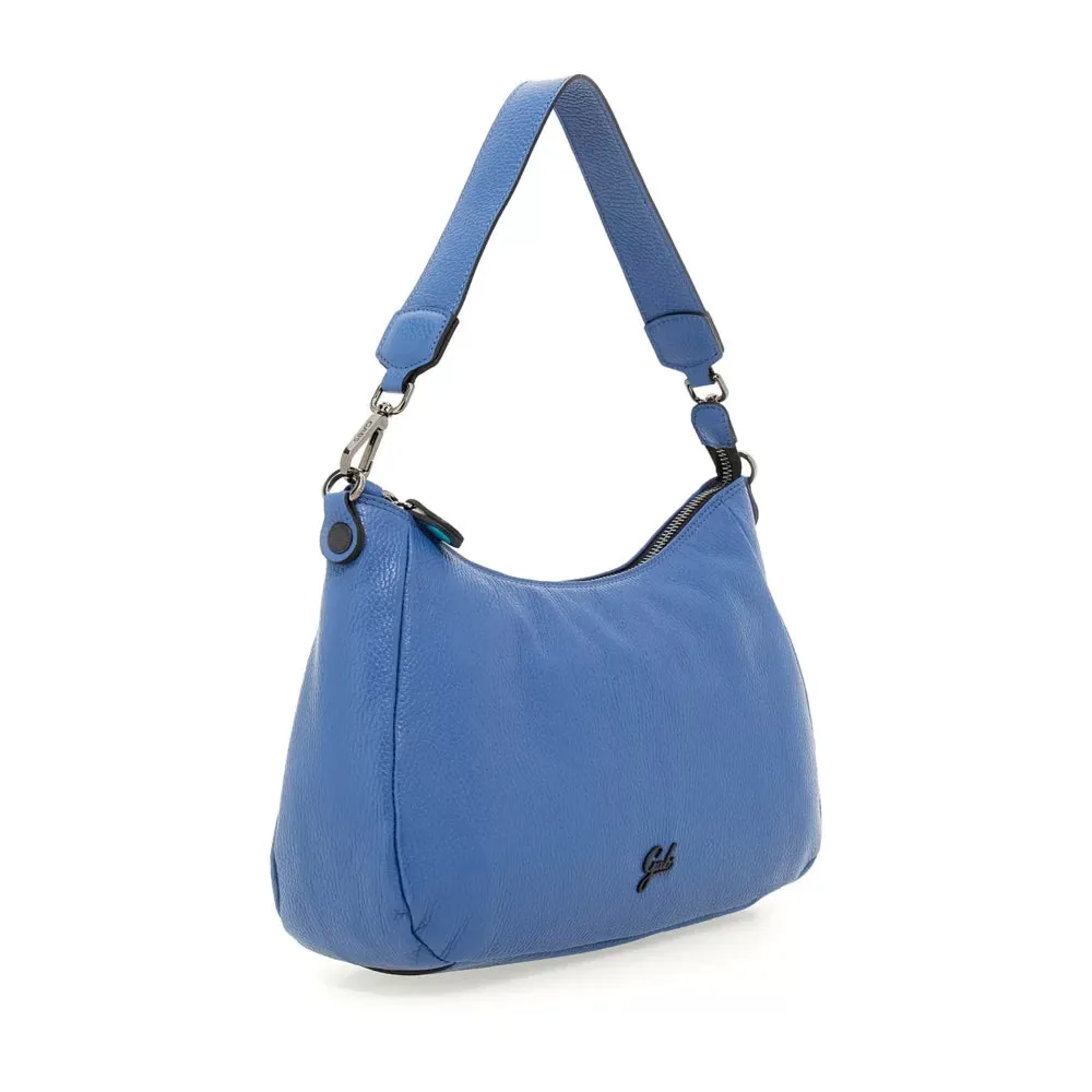 Borsa Donna a Spalla GABS Isabel in Pelle Martellata Blu Laguna Large