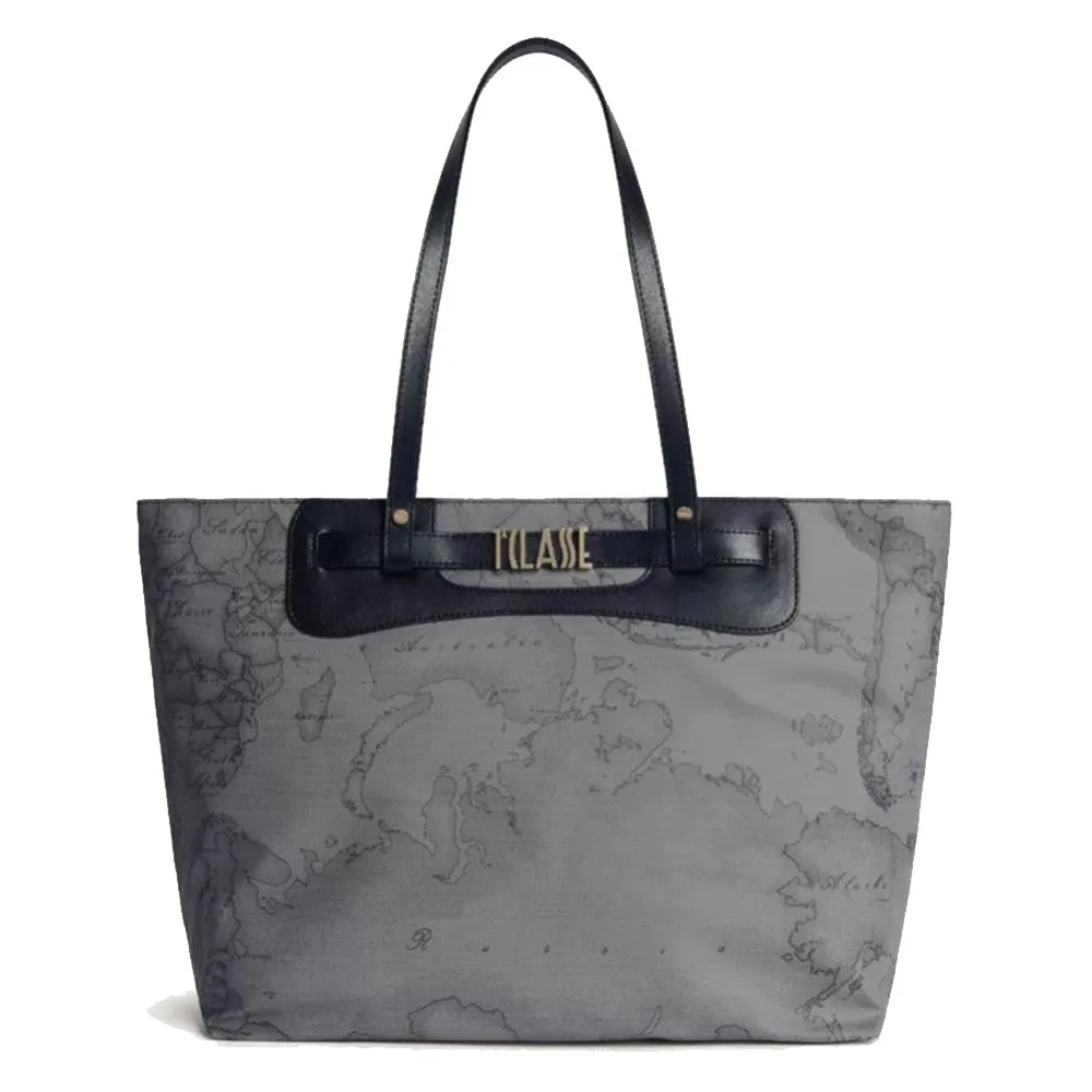 Borsa Donna Shopping 1A Classe Alviero Martini linea Soft Generation stampa Geo Dark Grigio GV76