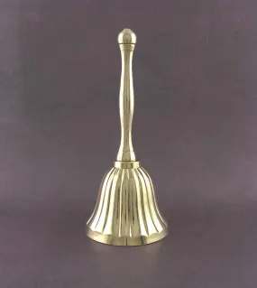 Brass-Plated Fluted Hand Bell / Altar Bell, 4 Inches