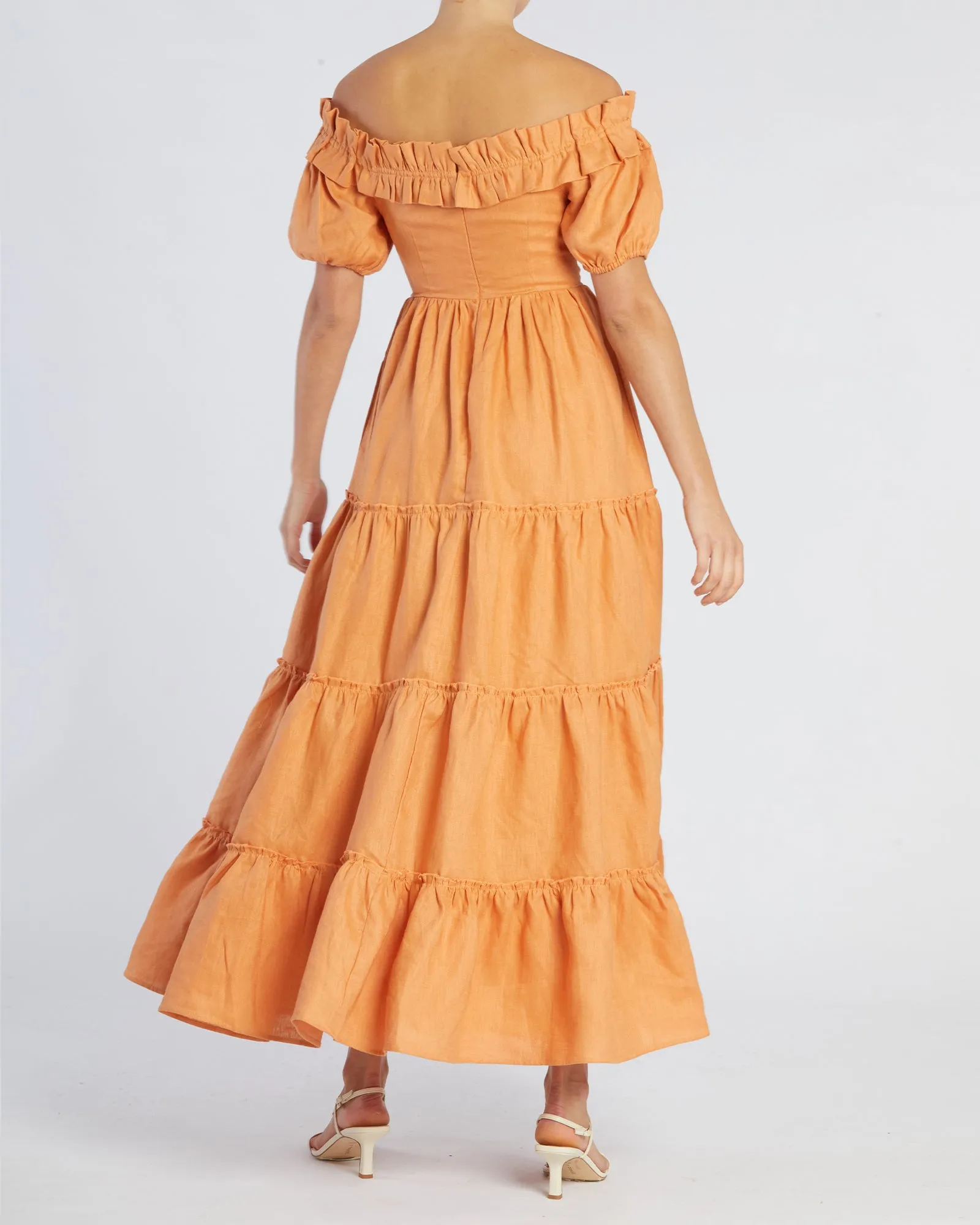 Bridgette Linen Maxi Dress - Cantaloupe