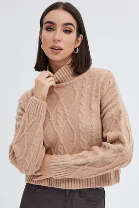 Cable Knit Jumper High neck