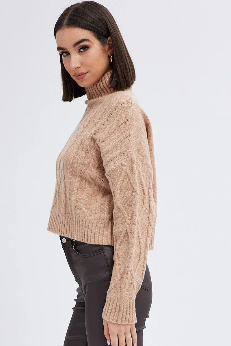 Cable Knit Jumper High neck