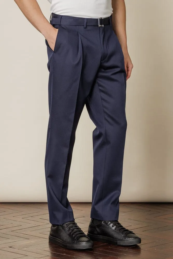 Cali Trouser - Navy Wool Gabardine