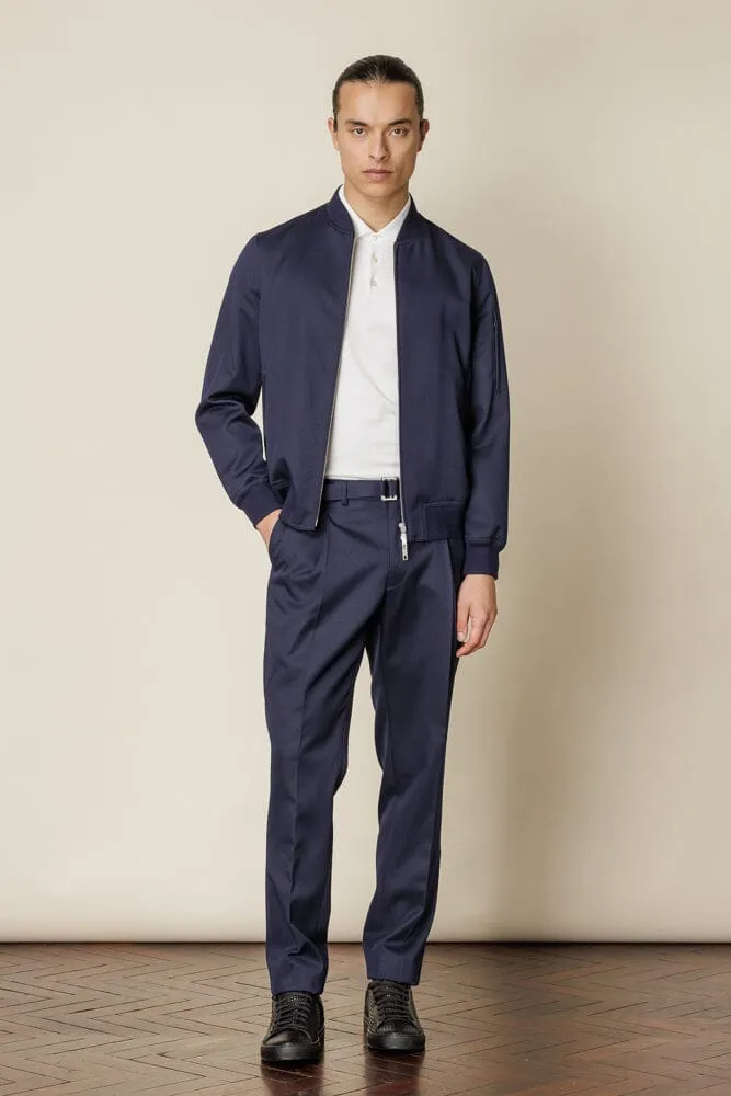 Cali Trouser - Navy Wool Gabardine