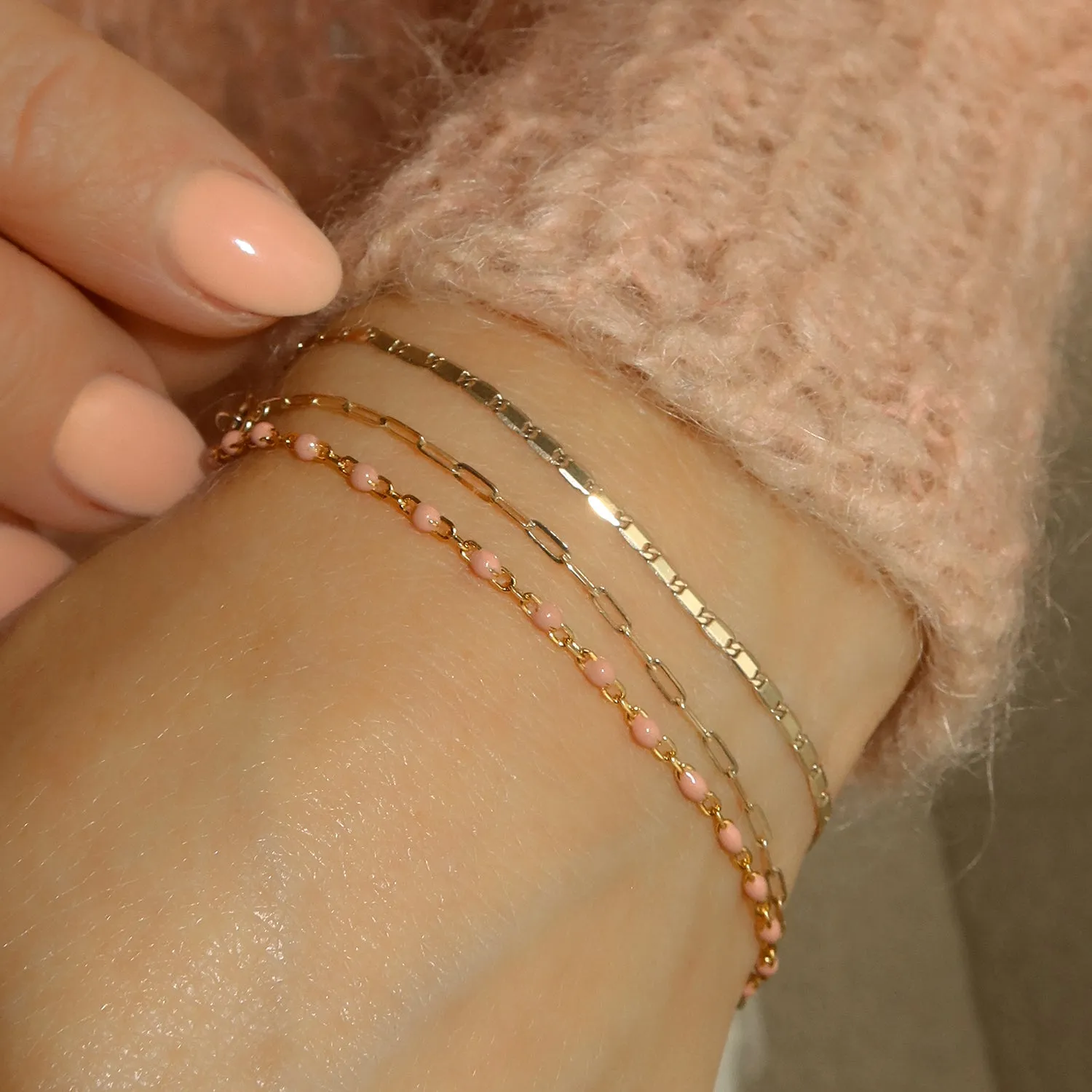 Candy Chain Bracelet | Peach Fuzz & Gold