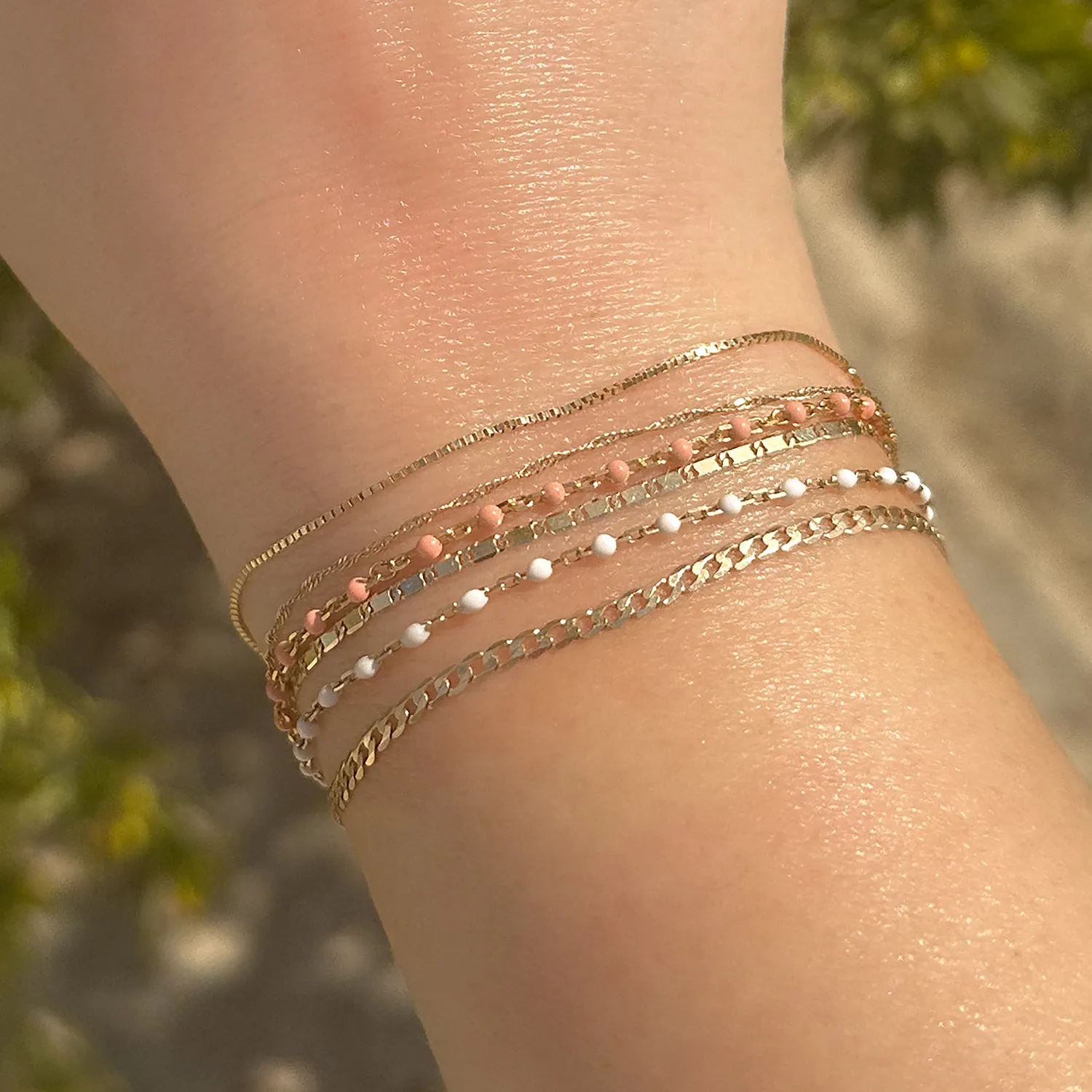 Candy Chain Bracelet | Peach Fuzz & Gold