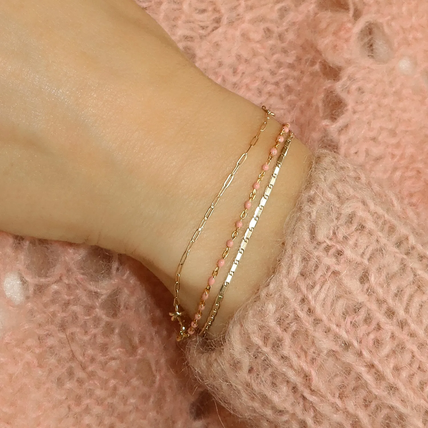 Candy Chain Bracelet | Peach Fuzz & Gold