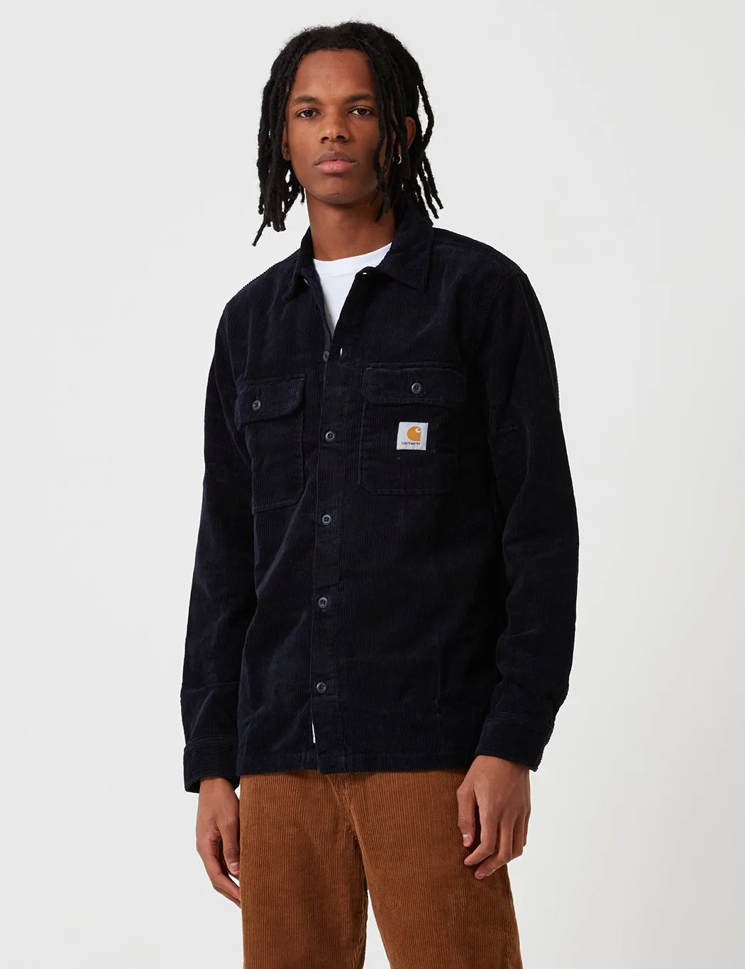 Carhartt-WIP Long Sleeve Swinton Shirt - Dark Navy Blue