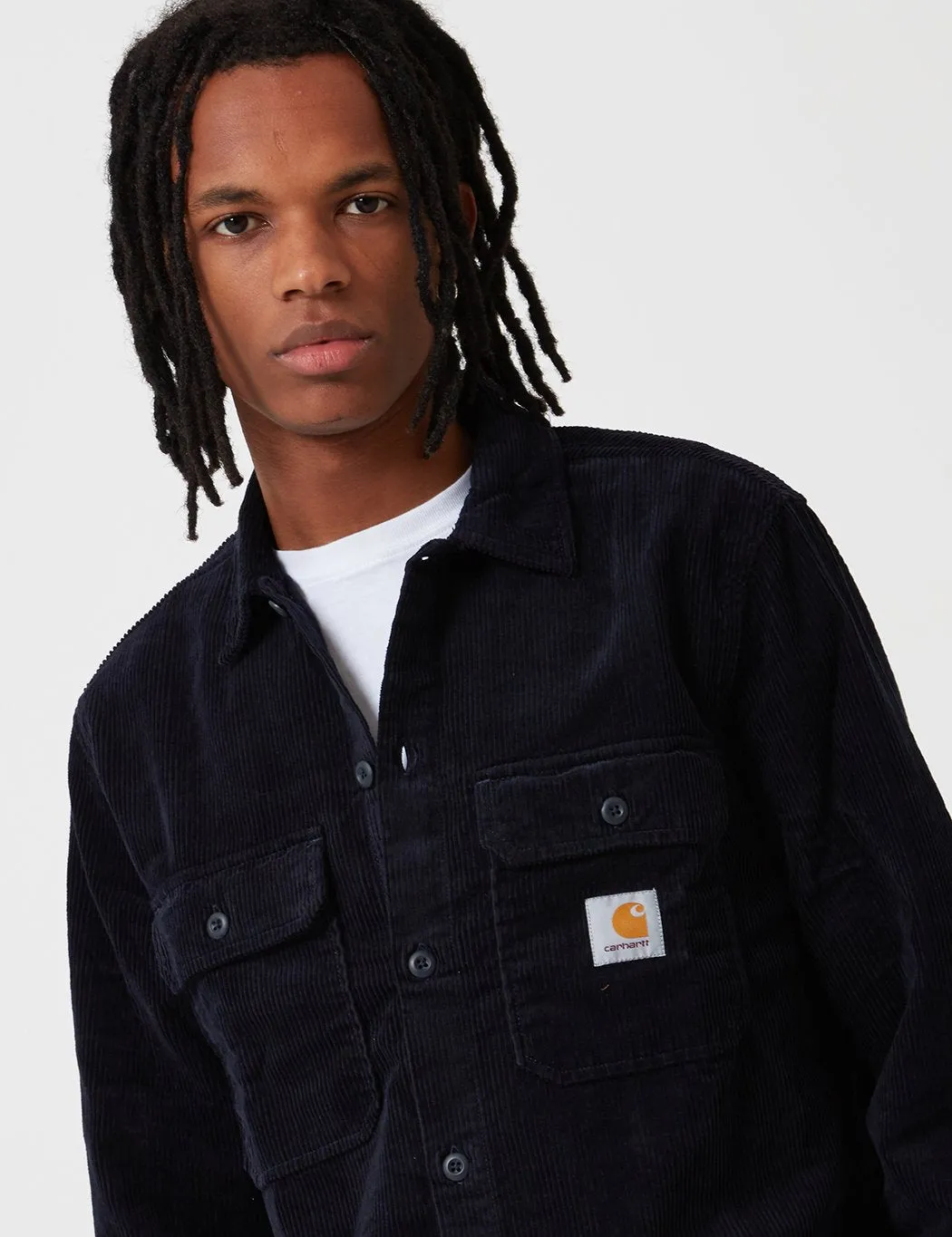 Carhartt-WIP Long Sleeve Swinton Shirt - Dark Navy Blue