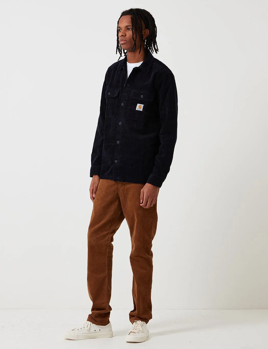 Carhartt-WIP Long Sleeve Swinton Shirt - Dark Navy Blue