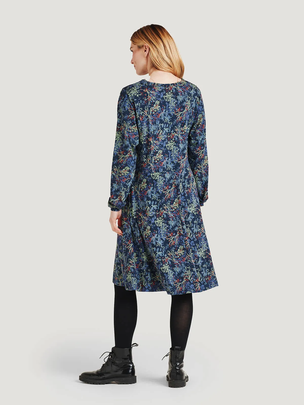 Cassia Tencel™ Printed Shirt Dress - Navy