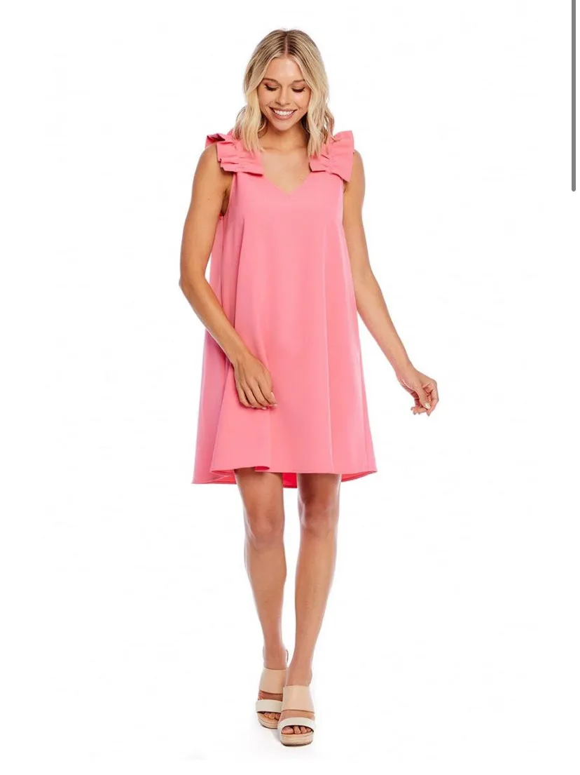 Cece Ruffle Dress in Pink