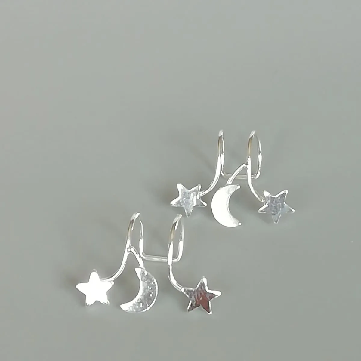 Celestial silver ear cuff | Stars and moon ear cuff | No piercing silver ear cuff | Gifts for her | Bohemian ear cuff