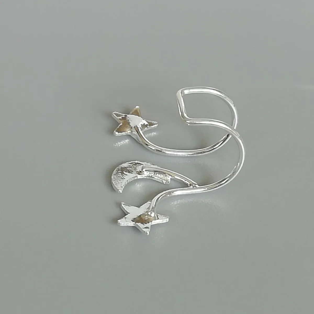 Celestial silver ear cuff | Stars and moon ear cuff | No piercing silver ear cuff | Gifts for her | Bohemian ear cuff