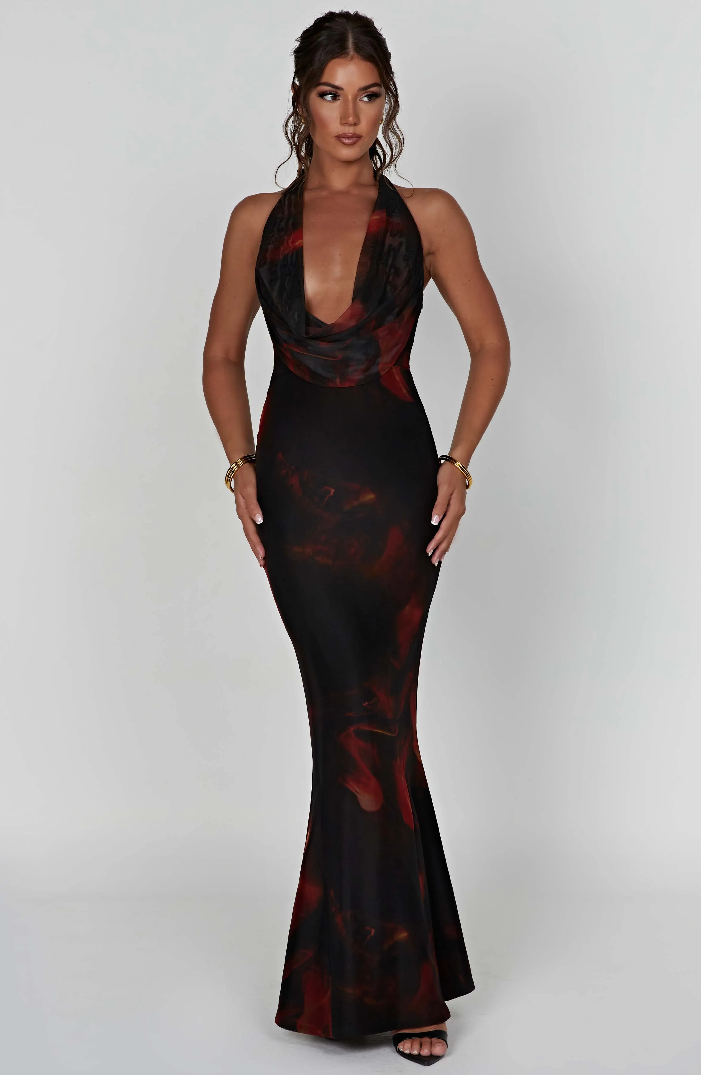 Chrishelle Maxi Dress - Fire Print