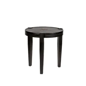 Coffee Table Rotondo Cuoio Black