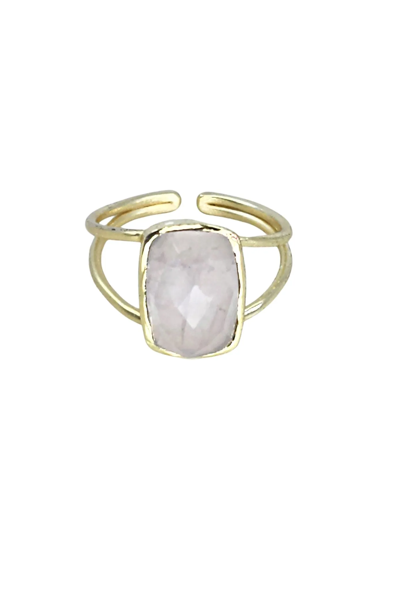 Crystal Quartz Double Band Ring