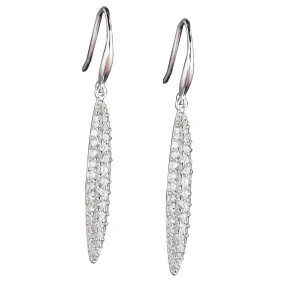 Dash White Rhodium Earrings