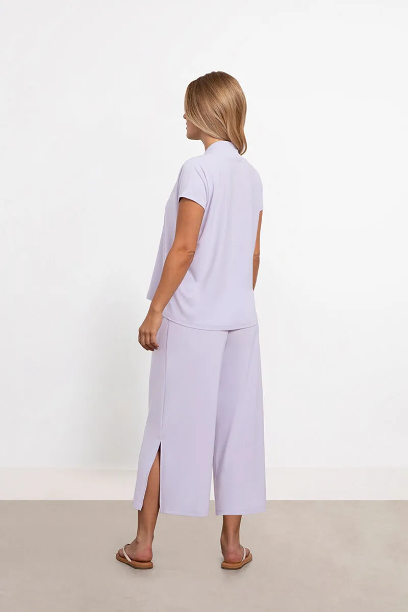 Deep V Top Short Sleeve | Lavender