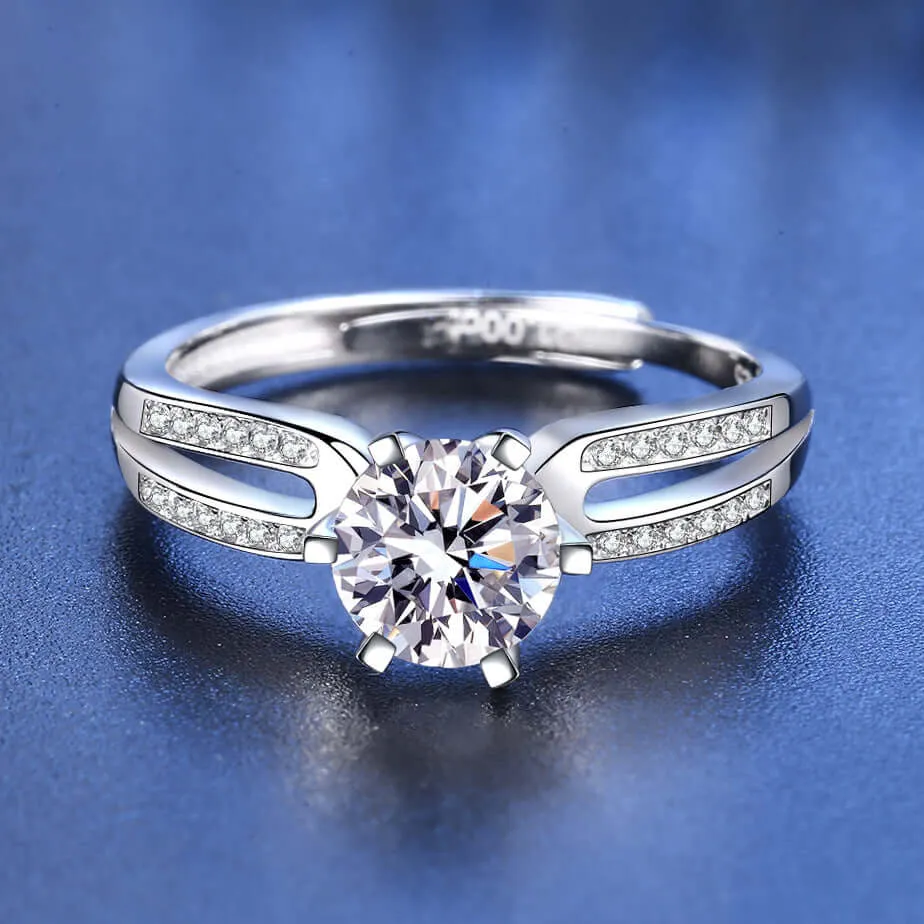 Double Row Moissanite Ring