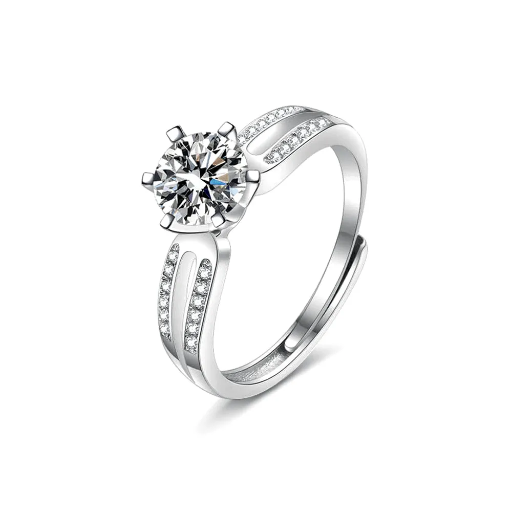 Double Row Moissanite Ring