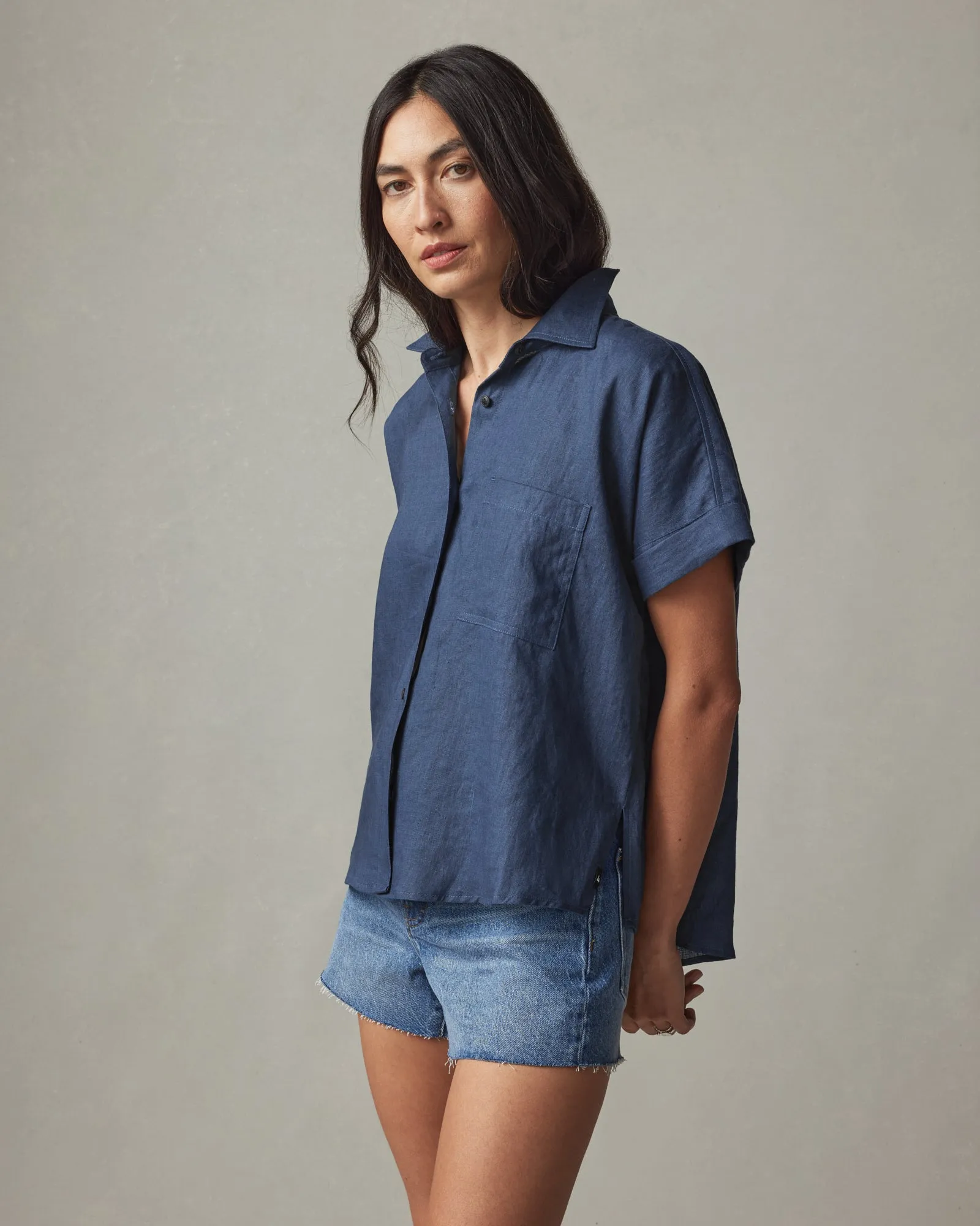 Easy Linen Shirt - Nautical Blue