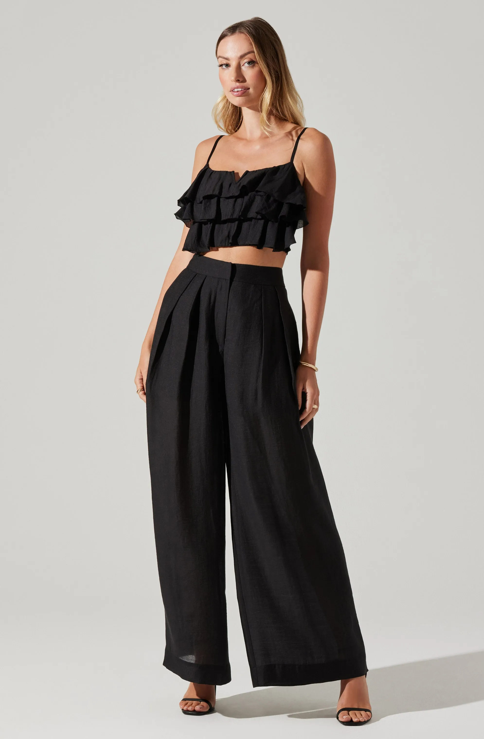 Ellyana Ruffle Crop Top