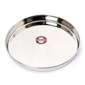 Embassy Coil Khumcha/Dinner Plate, Size 11, 29.1 cms (Pack of 6, Stainless Steel)